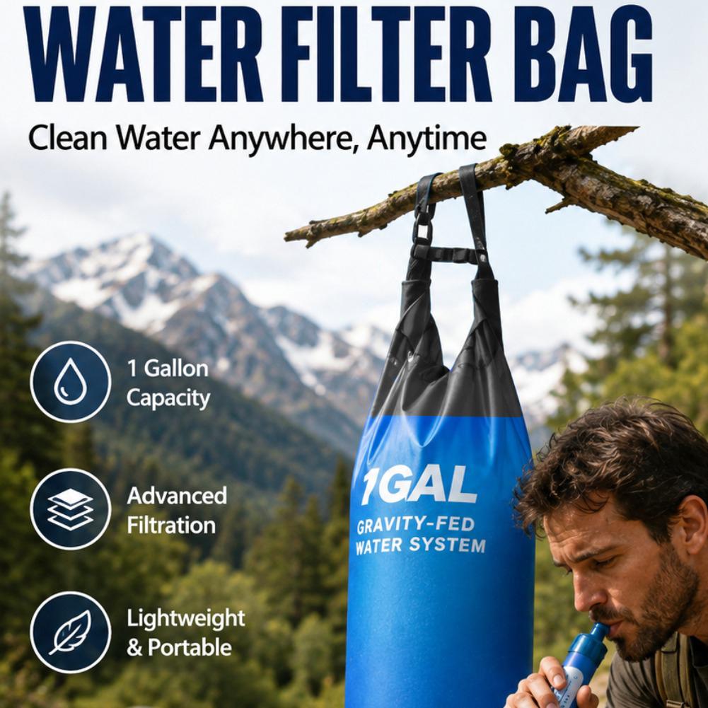 1 Gal Gravity Water Filter Bag - Bivy Bag Emergency ulasan dan harga